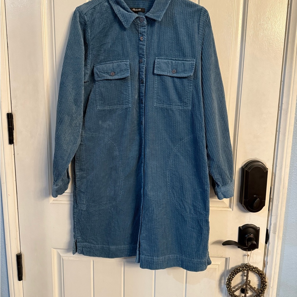 Madewell Blue Long Sleeve Dress